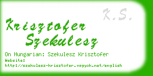 krisztofer szekulesz business card